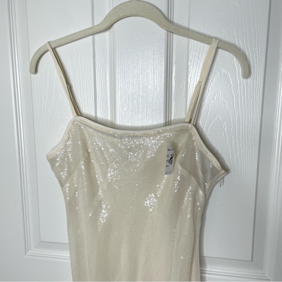NEW WITH TAGS Madewell x Aimee Song Alabaster Cream Sequin Slip Maxi Dress 4 - Picture 9 of 11